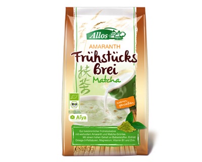 Allos Frühstücksbrei mit Amaranth Matcha 400g