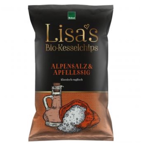 Salt Vinegar German Natural Kettle Apple | 125g Crisps Alpine & Lisa\'s Organic