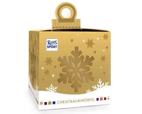 Ritter Sport Mini Christmas Tree Cube Gold Treasure  83g